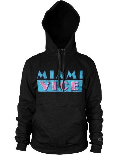 Miami Vice Distressed Hoodie Black