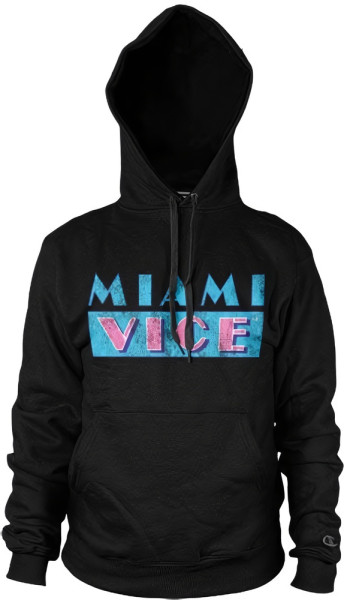 Miami Vice Distressed Hoodie Black