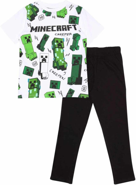 Minecraft - Glitching Creeper (Kids Unisex Long Pyjama Set) Jungen Kinder Schlafanzug Black
