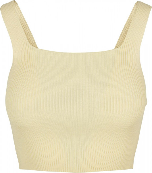 Urban Classics Damen Ladies Cropped Knit Top Softyellow
