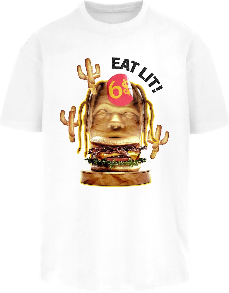 Mister Tee T-Shirt Eat Lit Oversize Tee Weiß - Herren / Unisex