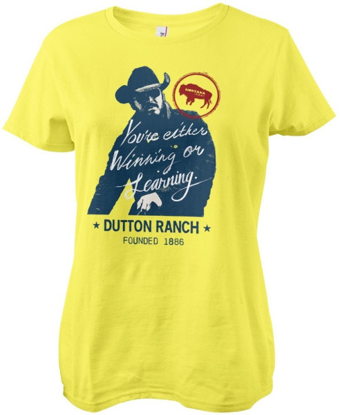 Yellowstone Winning Or Learning Girly Tee Damen T-Shirt Yellow