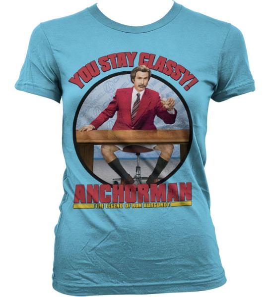 Anchorman You Stay Classy Girly T-Shirt Damen Skyblue
