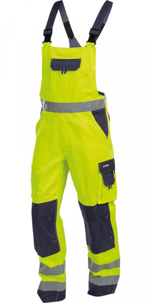 Dassy Warnschutz Latzhose mit Kniepolstertaschen Toulouse PESCO74 Neongelb/Dunkelblau