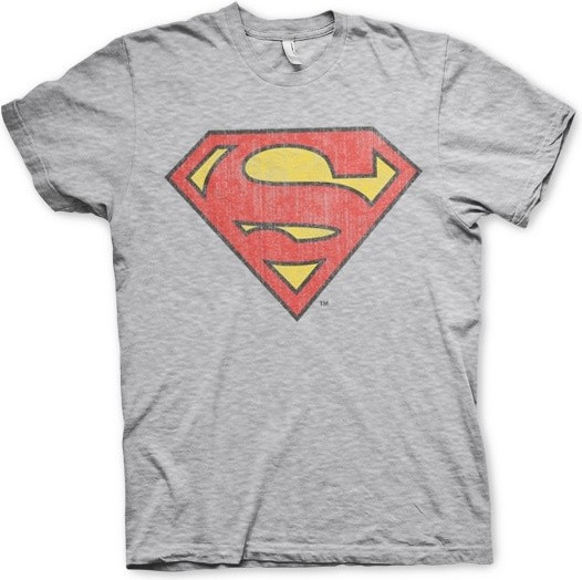 Superman Washed Shield T-Shirt Heather-Grey
