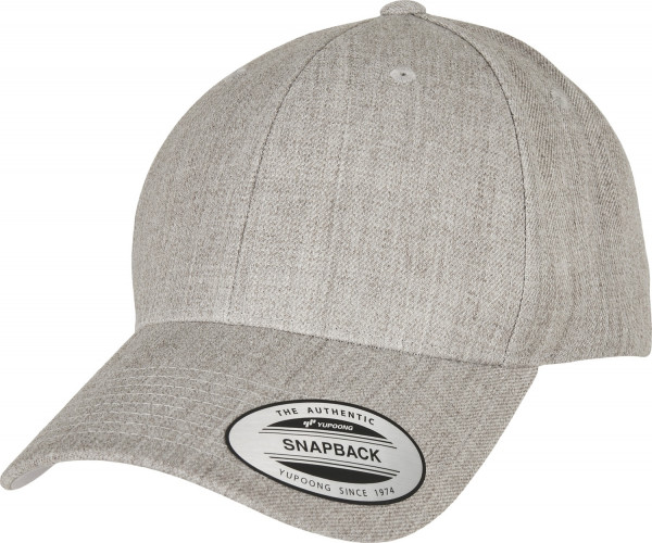 Flexfit Premium Curved Visor Snapback Cap Heather Grey