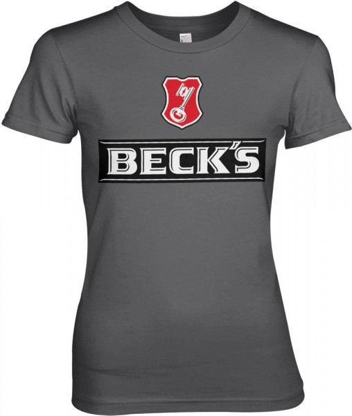 Beck's Beer Girly Tee Damen T-Shirt Dark-Grey