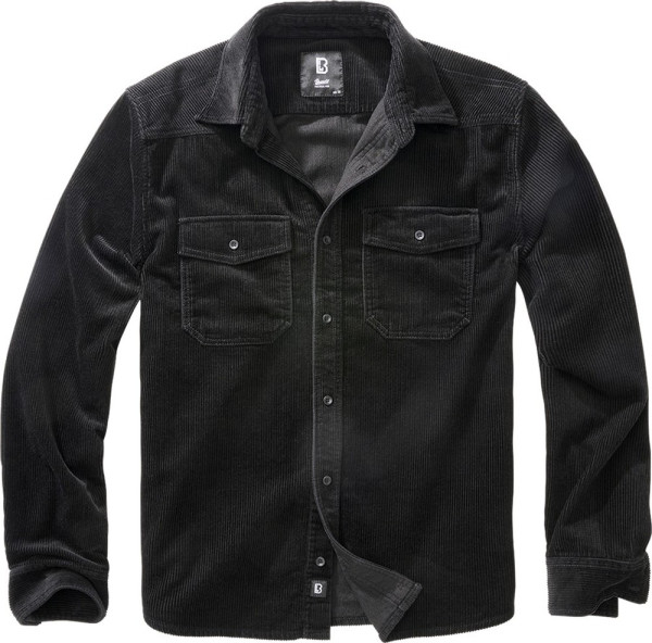 Brandit Herren Hemd Corduroy Classic Shirt Long Sleeve Black