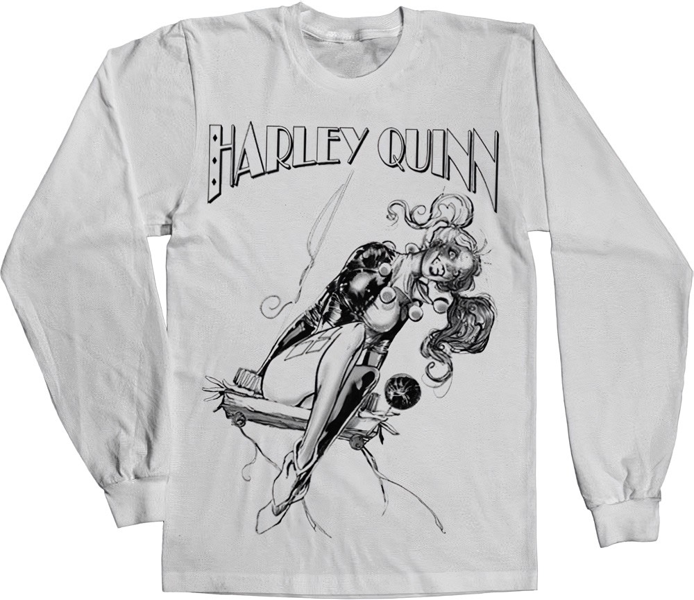 Harley Quinn Sways Longsleeve Tee Weiß - Herren / Unisex
