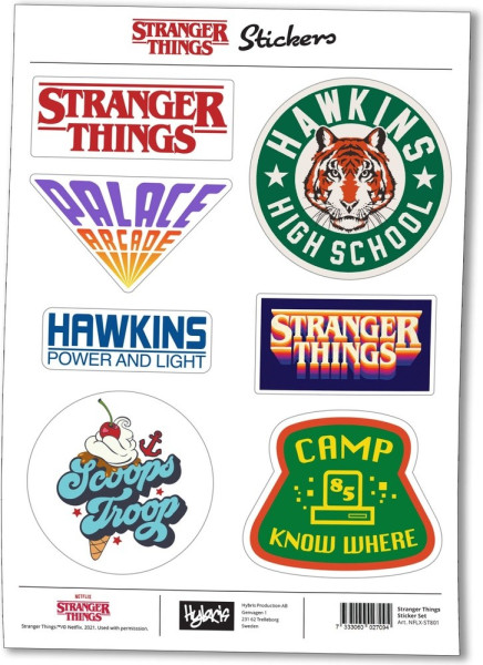 Stranger Things Sticker Set Aufkleber Multicolor