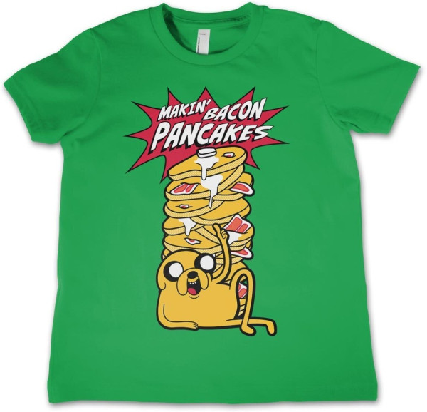 Adventure Time Makin' Bacon Pancakes Kids T-Shirt Green