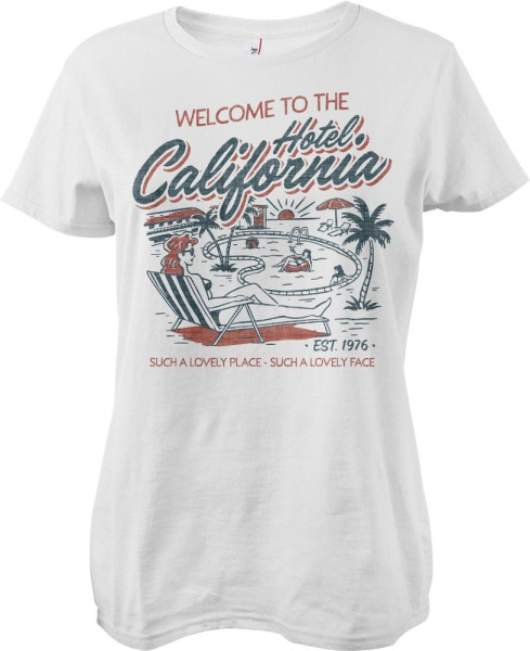 Eagles Hotel California Girly Tee Damen T-Shirt White