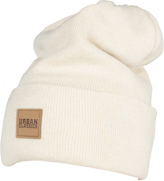 Urban Classics Beanie Leatherpatch Long Beanie Sand