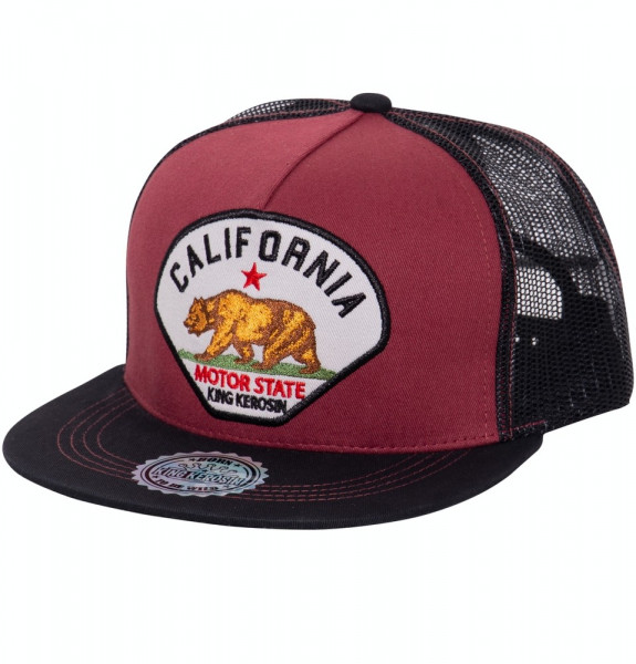 King Kerosin Snapback Cap mit Stickerei und Netz 280185 Bordeaux