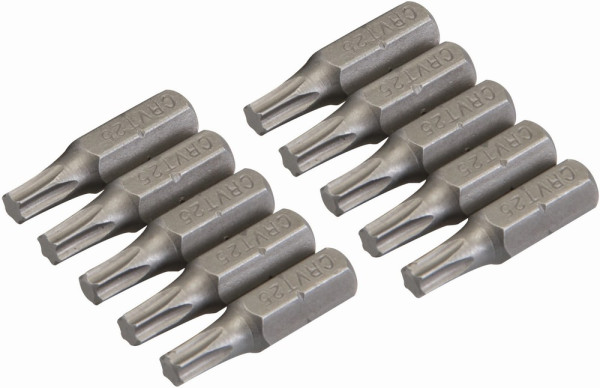 Silverline Schraubzubehör T25-Schraubendrehereinsätze, CV-Stahl, 10er-Pckg. T25