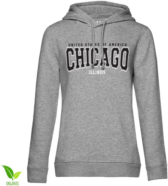 Hybris Chicago Illinois Girls Hoodie Damen Heather-Grey
