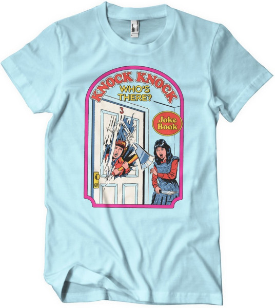 Steven Rhodes Knock Knock Who'S There T-Shirt Skyblue