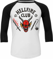 Stranger Things 4 - Hellfire Club (Unisex Raglan) Longsleeve White Stranger Things 4 - Hellfire Club (Unisex Raglan) Longsleeve White
