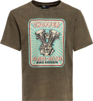 King Kerosin T-Shirt Oilwashed "Chopper" KKU41065
