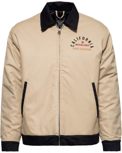 King Kerosin Workwear-Jacke mit isolierendem Steppfutter und Stickerei im Rücken KK5200209221 Sand