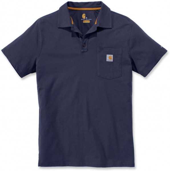 Carhartt Herren Polo Force Cotton Delmont Pocket Polo Navy