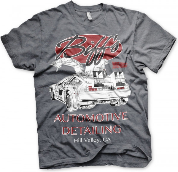 Back to the Future Biff's Automotive Detailing T-Shirt Dark-Heather