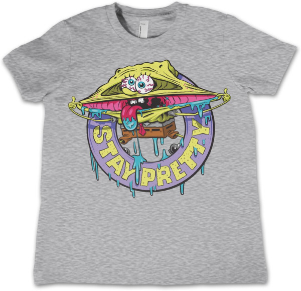 Spongebob Stay Pretty Kids T-Shirt Kinder Heather-Grey