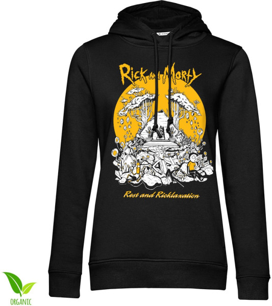 Rick And Morty Rest And Ricklaxation Girls Hoodie Damen Black