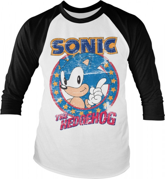 Sonic The Hedgehog Baseball Longsleeve Tee White-Black