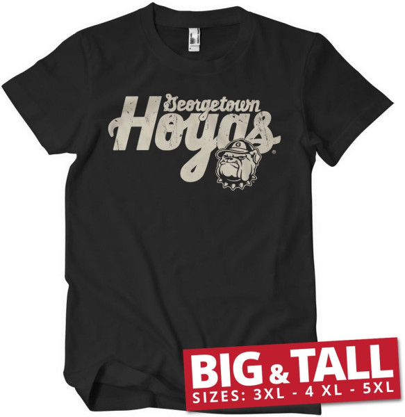 University Of Georgetown Washed Hoyas Big & Tall T-Shirt Black