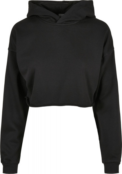 Urban Classics Damen Sweatshirt Ladies Oversized Cropped Hoody Black