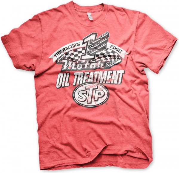STP Oil Treatment Distressed T-Shirt Red-Heather