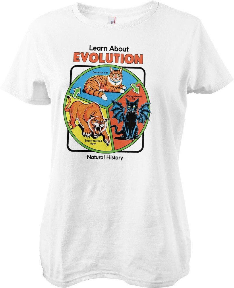Steven Rhodes Damen Learn About Evolution Girly Tee - Damen