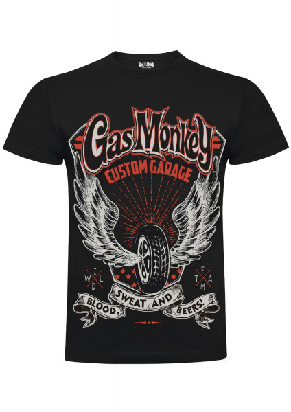 Gas Monkey Garage T-Shirt Garage Wings Black