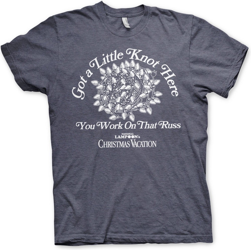National Lampoon's Christmas Vacation Got a Little Knot Here T-Shirt Blau-Heather - Herren / Unisex