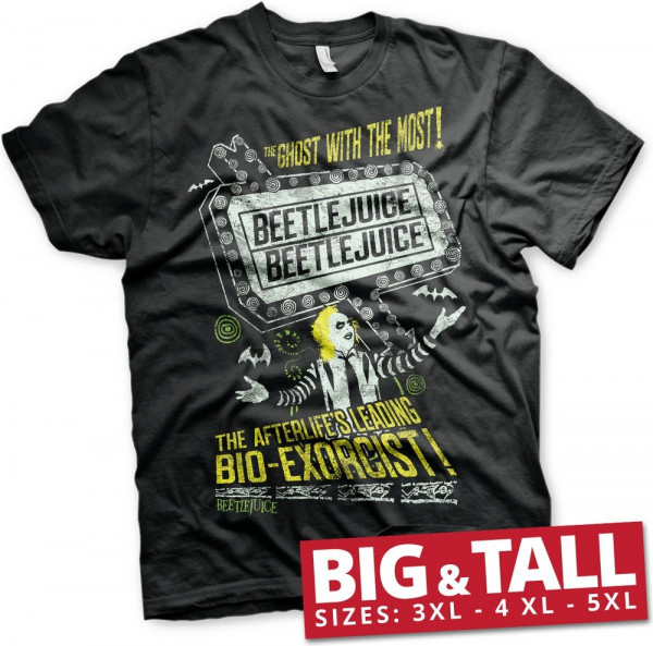 Beetlejuice The Afterlife's Leading Bio-Exorcist Big & Tall T-Shirt Black