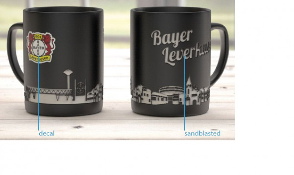 Bayer 04 Leverkusen Tasse Skyline Fussball Schwarz