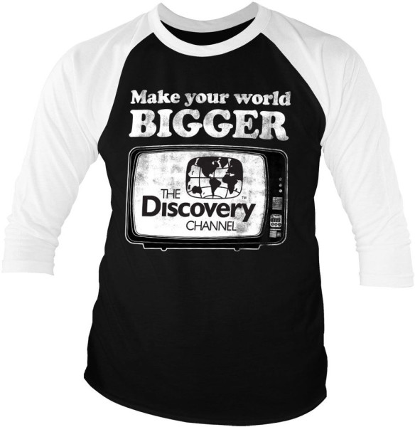 Discovery Channel Make Your World Bigger Baseball 3/4 Sleeve Tee DC-19-DC005-H82-16