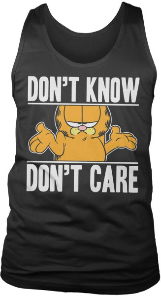 Garfield Don't Know Don't Care Tank Top Black