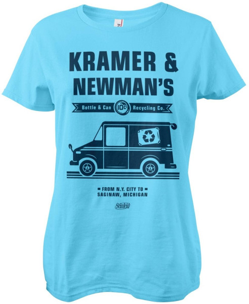 Seinfeld Kramer & Newman's Recycling Co Girly Tee Damen T-Shirt Skyblue