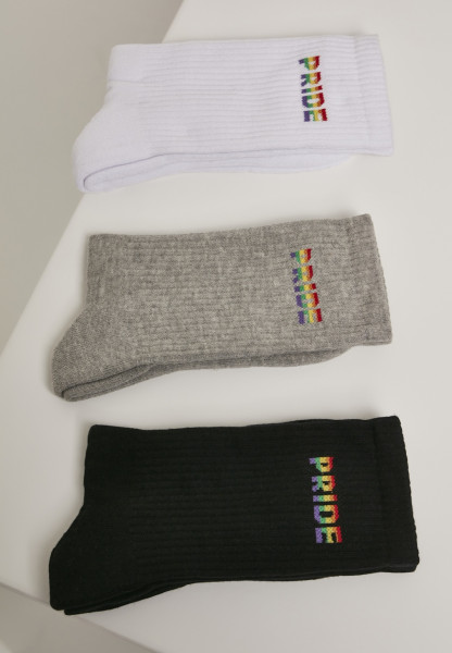 Mister Tee Socks Pride Socks 3-Pack White/Grey/Black