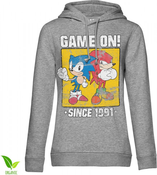 Sonic The Hedgehog Sonic Game On Since 1991 Girls Hoodie Damen Heather-Grey