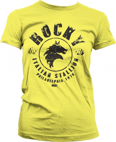 Rocky Italian Stallion Girly Tee Damen T-Shirt Yellow