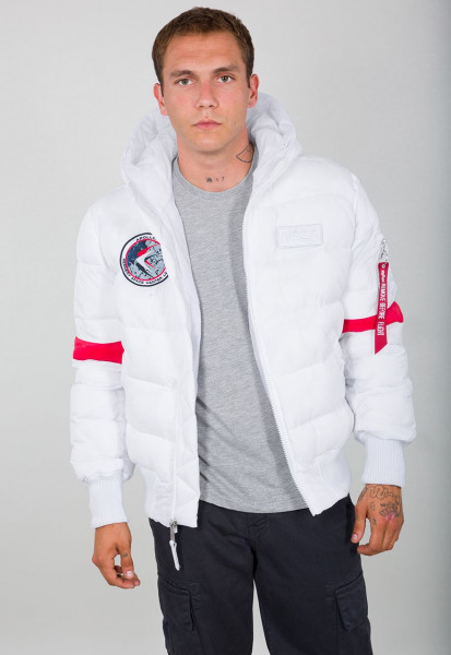Alpha Industries Hooded Puffer FD NASA Jacke White