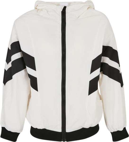 Urban Classics Mädchen Girls Crinkle Batwing Jacket White/Black