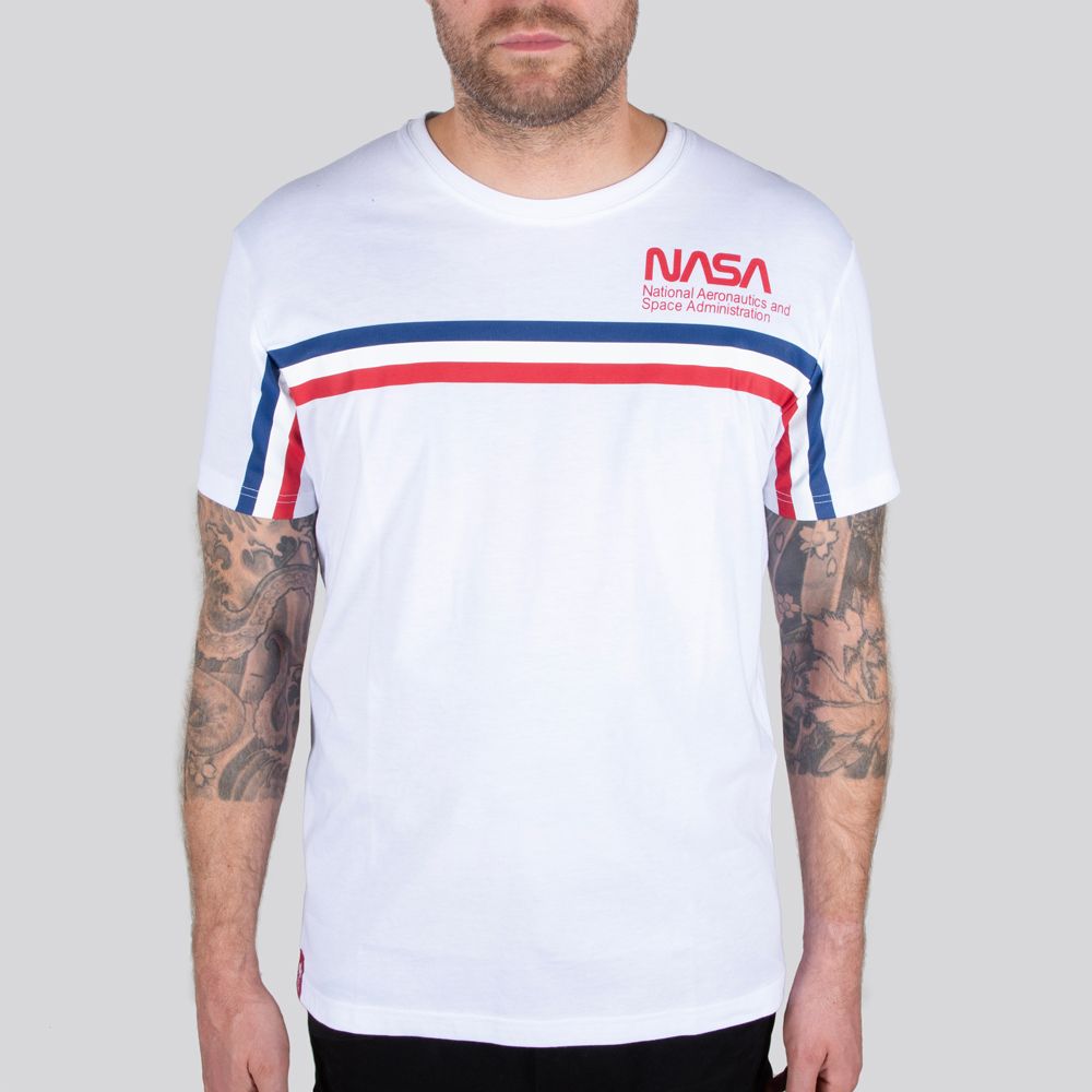Alpha Industries T-Shirt NASA ISS T White T-Shirts Tops Men