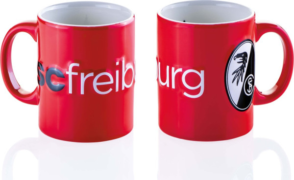 SC Freiburg SCF Tasse Relief Fußball Rot