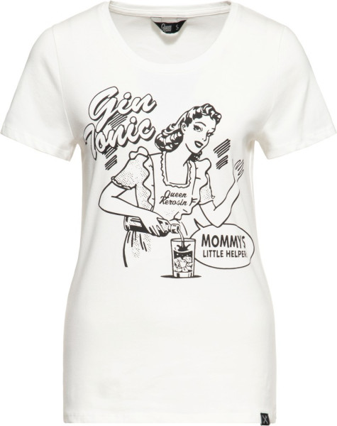 Queen Kerosin Damen Gin Tonic Classic T-Shirt Weiß