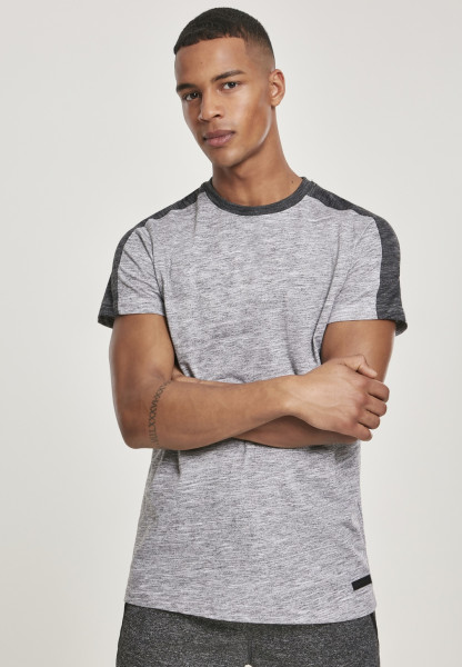 Southpole T-Shirt Shoulder Panel Tech Tee Marled Grey