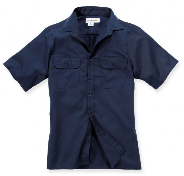 Carhartt Herren Shirt Twill Work Shirt S/S Navy-3XL/TALL